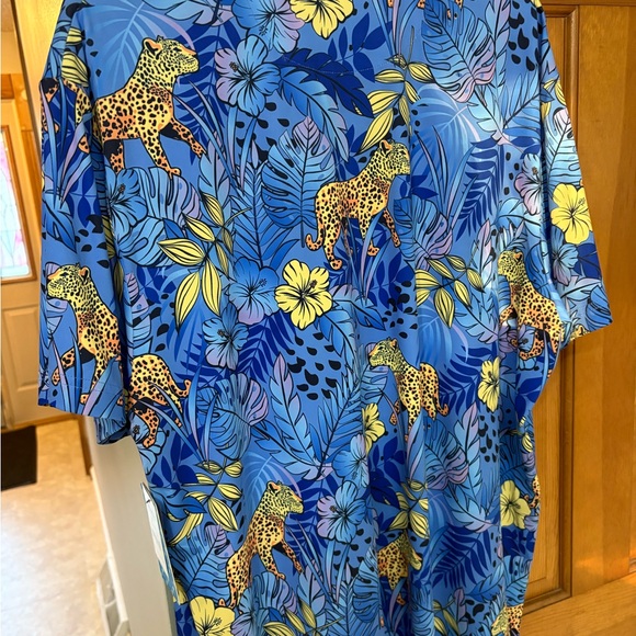 Birdie Bound Bright Jungle Print Men's Polo Shirt NWT XL - Picture 2 of 4